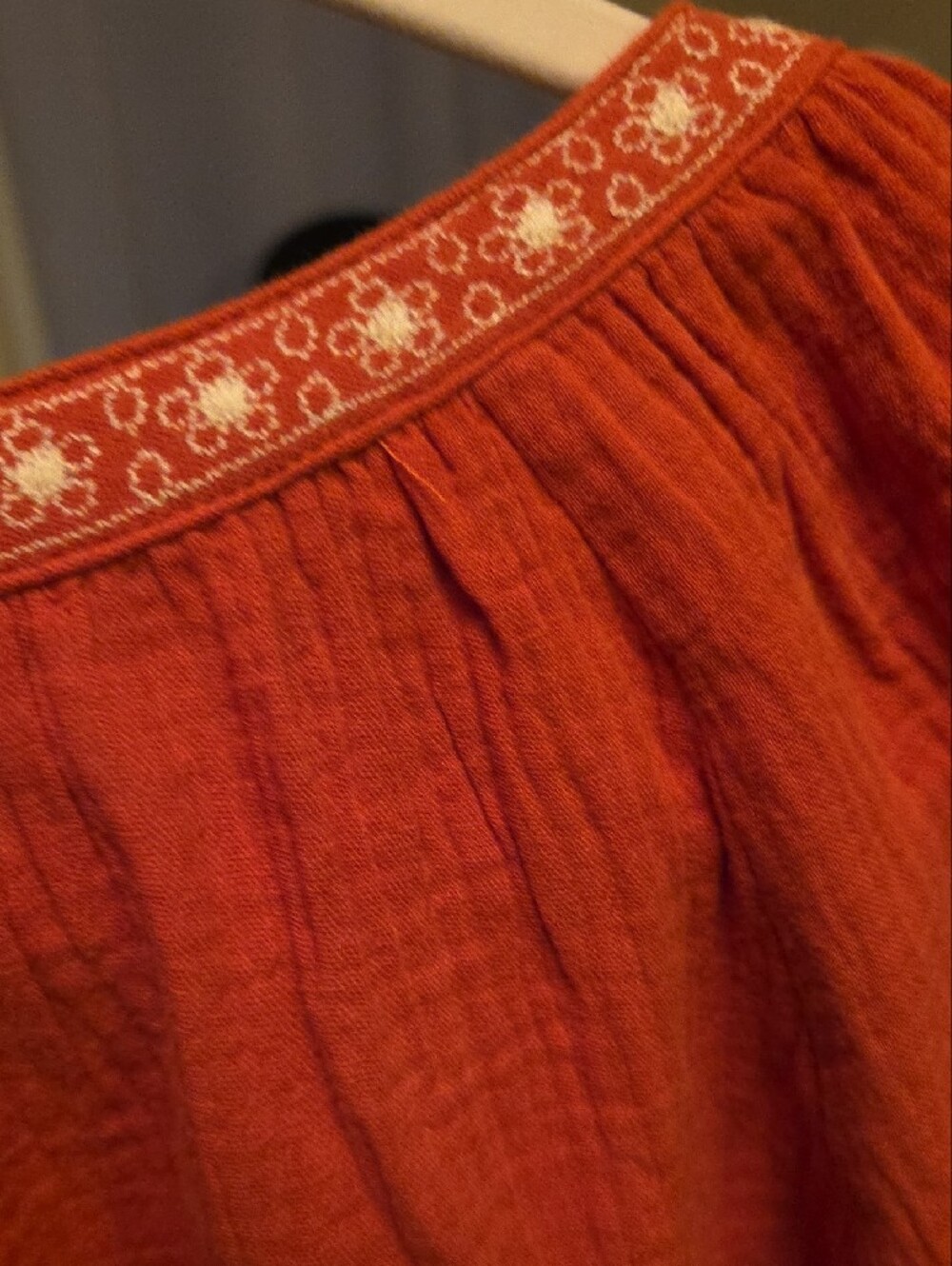 easel Embroidered Tassel Peasant Tunic - Rust - Picture 6 of 12